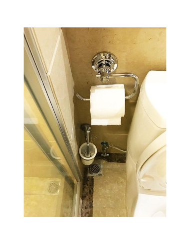 Soporte de Papel Higiénico BOPai con Ventosa Cromo 3,4 kg