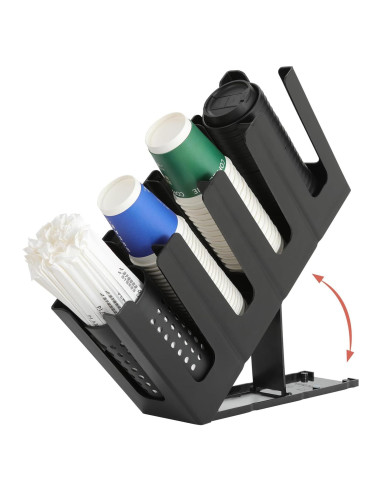 Soporte para Tazas de Papel YTROG 4 Compartimentos Negro