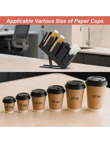Soporte para Tazas de Papel YTROG 4 Compartimentos Negro