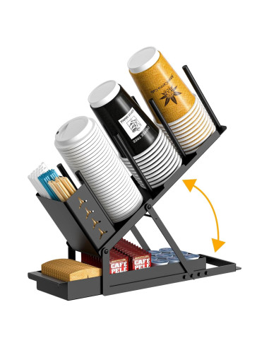 Soporte Organizador de Tazas RCHYFEED Metal Negro 120 Tazas