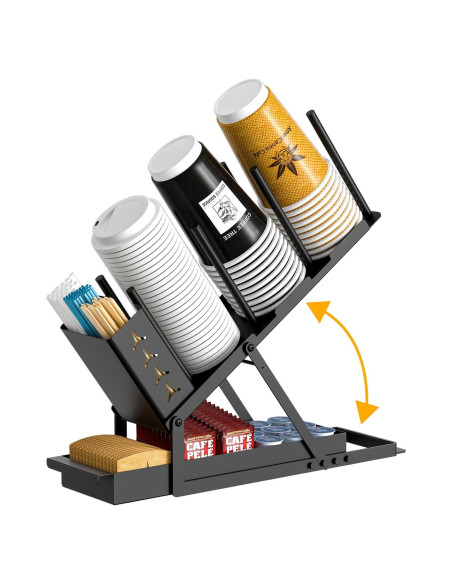Soporte Organizador de Tazas RCHYFEED Metal Negro 120 Tazas Soporte Organizador de Tazas RCHYFEED Metal Negro 120 Tazas