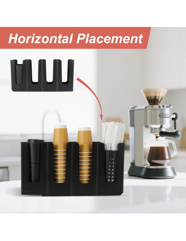 Soporte para Tazas de Papel YTROG 4 Compartimentos Negro