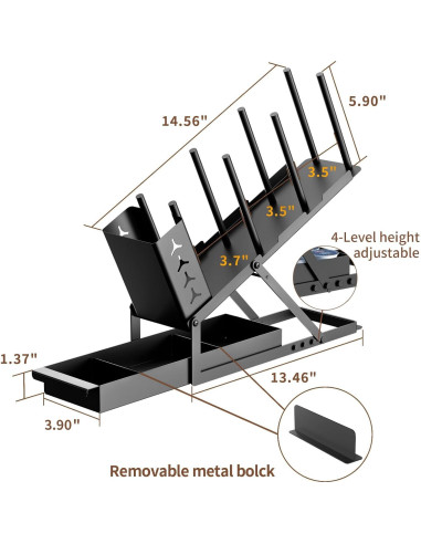 Soporte Organizador de Tazas RCHYFEED Metal Negro 120 Tazas