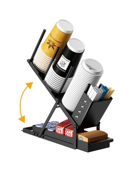 Soporte Organizador de Tazas RCHYFEED Metal Negro 120 Tazas Soporte Organizador de Tazas RCHYFEED Metal Negro 120 Tazas