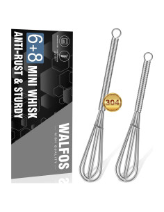 Batidor Mini Walfos Acero Inoxidable 6 y 8 Pulgadas Plata