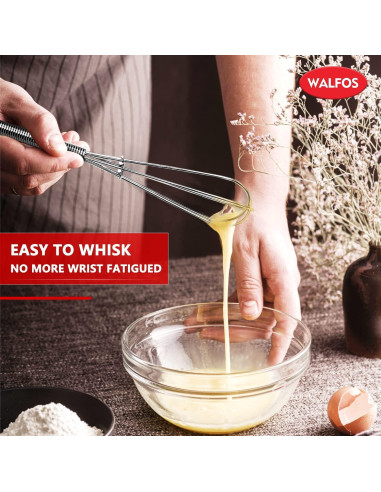 Batidor Mini Walfos Acero Inoxidable 6 y 8 Pulgadas Plata