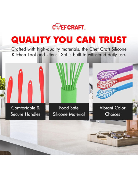 Batidor de Alambre de Silicona Chef Craft 26,67 cm Verde