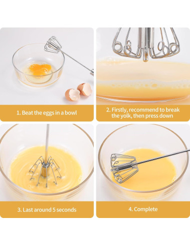 Batidor y Mezclador Manual KSENDALO Acero Inoxidable 30 y 36 cm