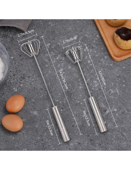Batidor y Mezclador Manual KSENDALO Acero Inoxidable 30 y 36 cm