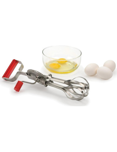 Batidor de Huevos Vintage RSVP Internacional Acero Inoxidable 31 cm Rojo