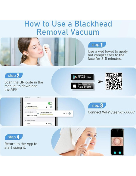 Aspiradora de Puntos Negros Ottleba H200 USB 3 Modos 6 Cabezales Aspiradora de Puntos Negros Ottleba H200 USB 3 Modos 6 Cabezales