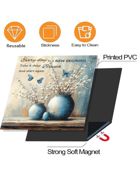 Cubierta Magnética Retro Flores Genérico 58x66 cm Decorativa