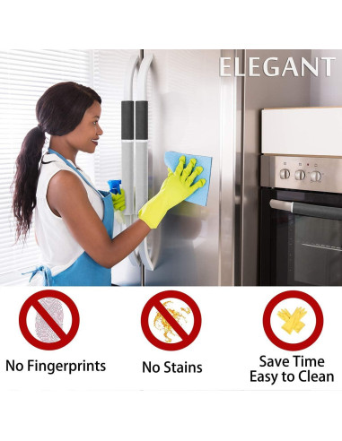 Cubiertas de Manijas de Refrigerador Miracle.M 2 Piezas Gris/Negro