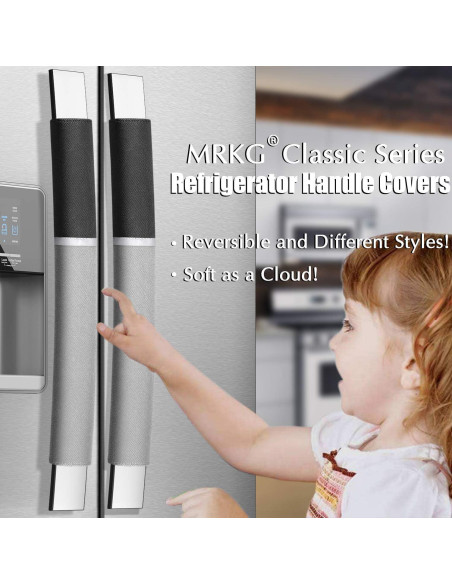Cubiertas de Manijas de Refrigerador Miracle.M 2 Piezas Gris/Negro