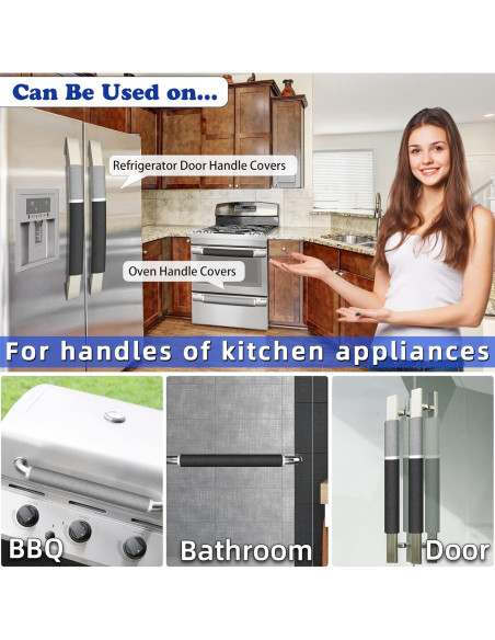 Cubiertas de Manijas de Refrigerador Miracle.M 2 Piezas Gris/Negro