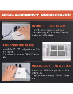 Cubierta Filtro Aire Refrigerador LG MCR66849208 con 3 Filtros LT120F 2