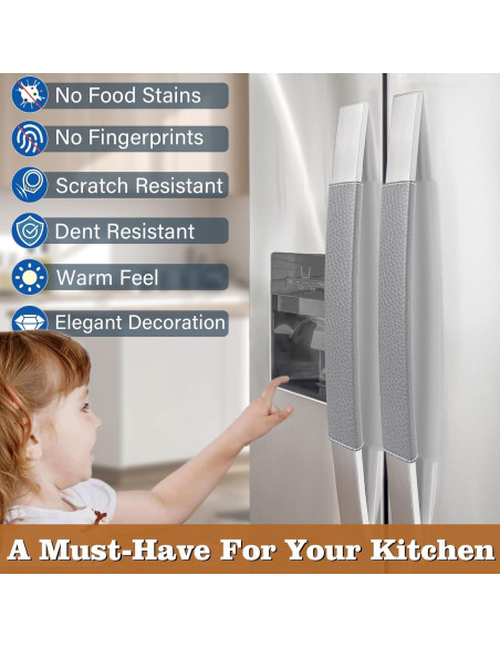 Cubiertas Ajustables para Manijas de Refrigerador Rikzor - 5 Piezas Gris