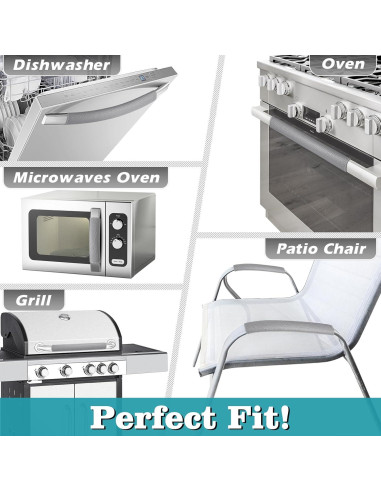 Cubiertas Ajustables para Manijas de Refrigerador Rikzor - 5 Piezas Gris