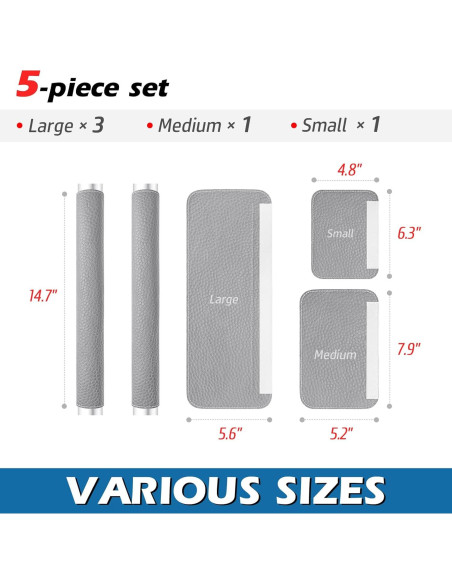 Cubiertas Ajustables para Manijas de Refrigerador Rikzor - 5 Piezas Gris