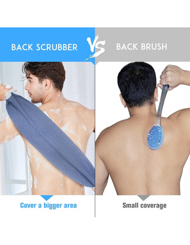 Exfoliante para Espalda Evridwear con Mangos - 2 Piezas Azul