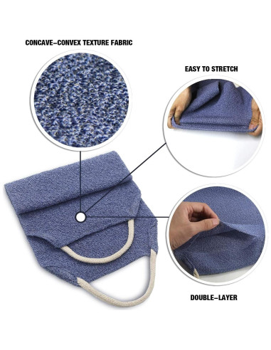 Exfoliante para Espalda Evridwear con Mangos - 2 Piezas Azul