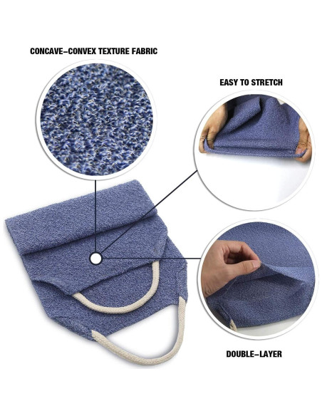 Exfoliante para Espalda Evridwear con Mangos - 2 Piezas Azul