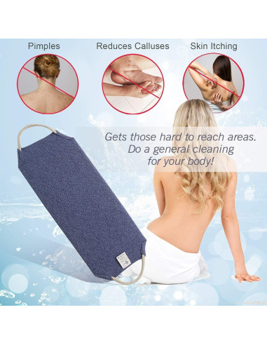 Exfoliante para Espalda Evridwear con Mangos - 2 Piezas Azul