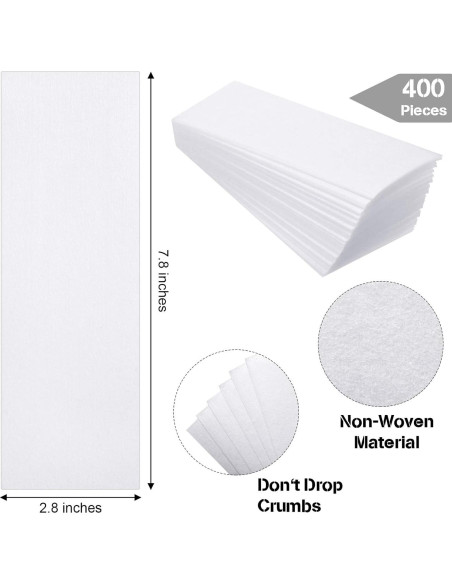 400 Tiras de Cera No Tejidas Maitys para Depilación Facial y Corporal