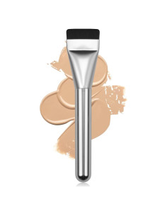 Brocha de Base Plana BEAUTYFACTOR Plata - Maquillaje Facial Premium