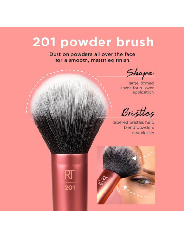Brocha de Maquillaje en Polvo Real Techniques 20cm Vegana