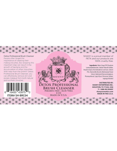 Limpiador de Brochas SHANY DETOX 118 ml - Vegano y Sin Parabenos