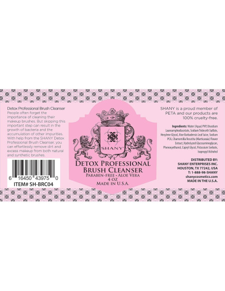 Limpiador de Brochas SHANY DETOX 118 ml - Vegano y Sin Parabenos