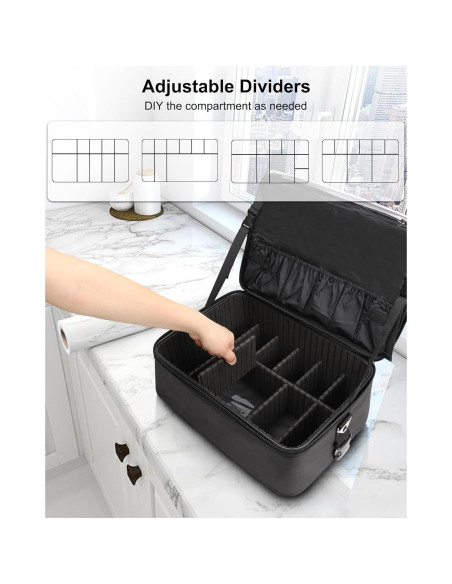 Bolsa de Maquillaje Relavel Grande con Divisores Ajustables