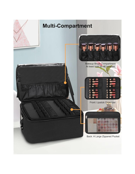 Bolsa de Maquillaje Relavel Grande con Divisores Ajustables