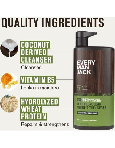 Champú y Acondicionador 2 en 1 Every Man Jack 710ml