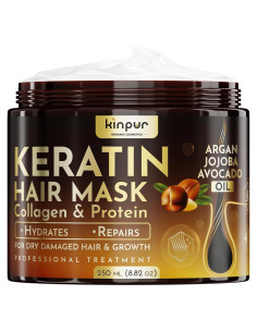 Mascarilla Hidratante para Cabello Dañado Kinpur 300g - Queratina y Colágeno
