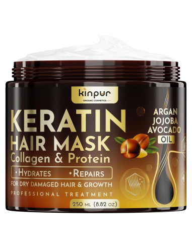 Mascarilla Hidratante para Cabello Dañado Kinpur 300g - Queratina y Colágeno