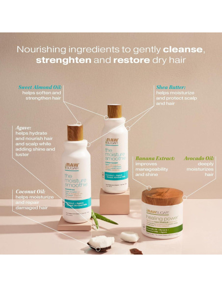 Paquete de Champú, Acondicionador y Mascarilla Azúcar Crudo