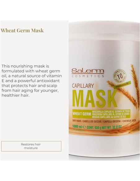 Mascarilla Capilar Nutritiva Salerm 1000 ml Germen de Trigo