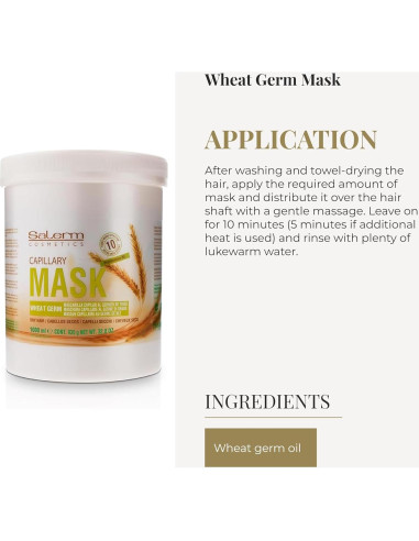 Mascarilla Capilar Nutritiva Salerm 1000 ml Germen de Trigo