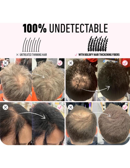 Fibras para Cabello Boldify 28g - Marrón Oscuro - Relleno Instantáneo