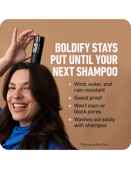 Fibras para Cabello Boldify 28g - Marrón Oscuro - Relleno Instantáneo