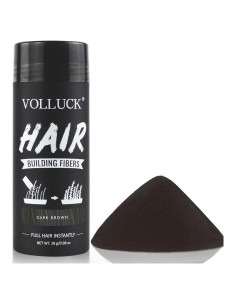 Fibras para Cabello VOLLUCK 28g Marrón Oscuro - Cobertura Instantánea