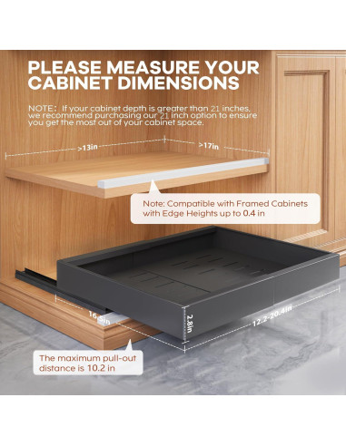 Organizador de Gabinete Expandible Seinloes Negro - 2 Piezas