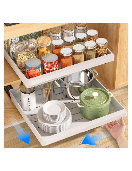 Organizador de Gabinete Extraíble DOMNIU 2 Piezas Blanco 29-44 cm Organizador de Gabinete Extraíble DOMNIU 2 Piezas Blanco 29-44 cm