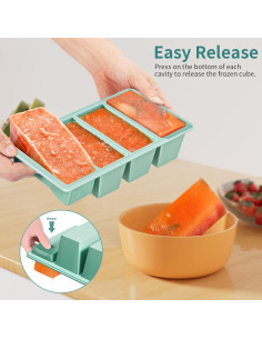 Bandeja de Congelador de Silicona GGOW 250mL y 125mL Verde 2