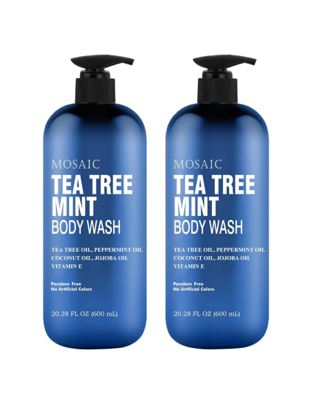 Gel de Ducha Natural Mosaic 600ml Árbol de Té y Menta - 2 Unidades