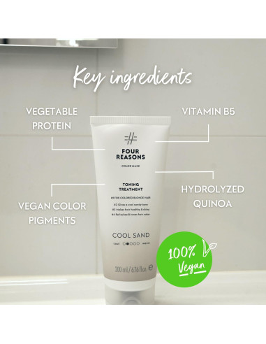 Mascarilla de Color Four Reasons Rubio Arena Frío 200 ml