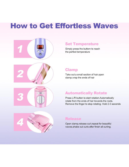 Plancha de Rizar Automática GLIGAM 1 Pulgada Cerámica 230C