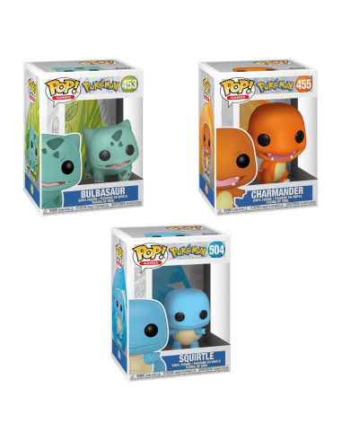 Funko Pop! Pokémon 3-Pack Bulbasaur, Charmander y Squirtle